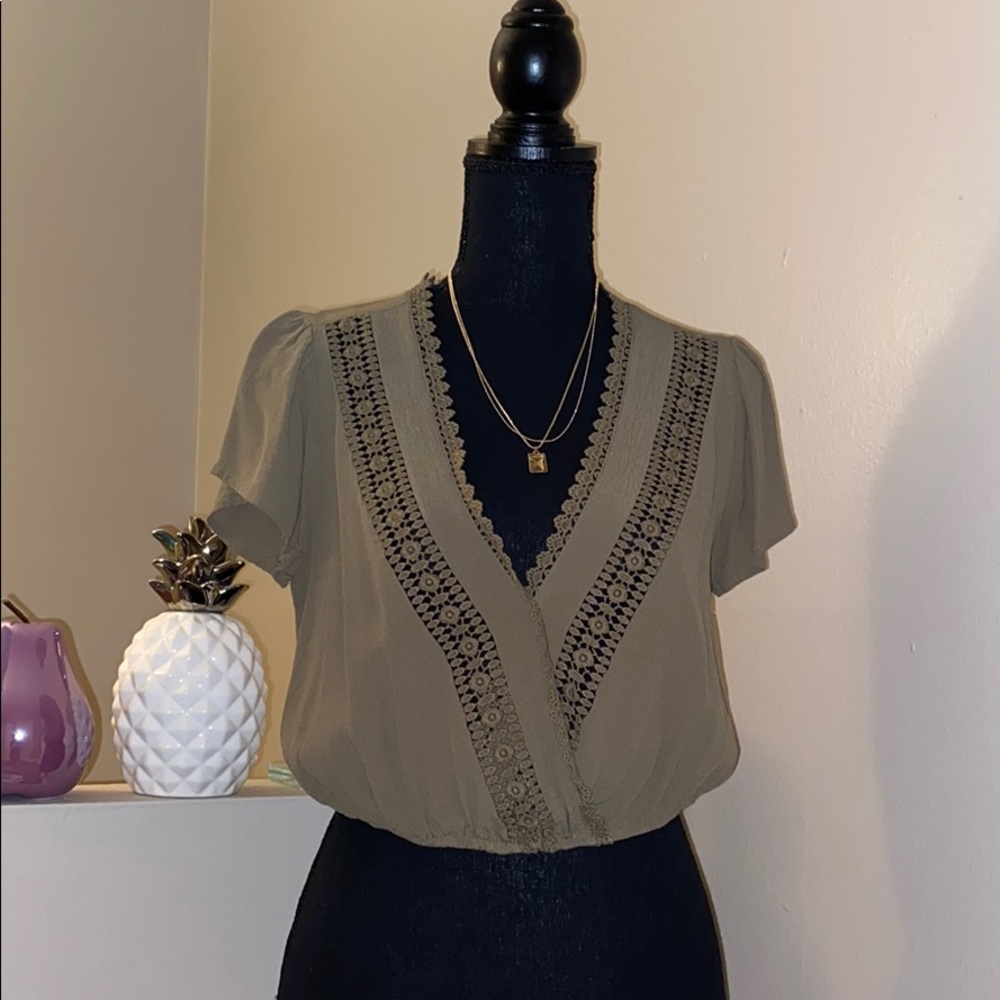 Olive Green Crop Top